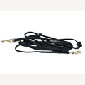 Black dog leash, 5 meters, four-way adjustable, with two brass snap hooks