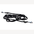 Black dog leash, 5 mtr, adjustable, 2 galvanized snap hooks