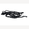 Black reflective dog leash, 8 meters, with steel snap hook