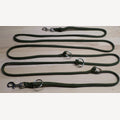 Hunting green/olive green dog leash, 4 meters, four-way adjustable