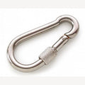 Stainless steel carabiner 100 mm with screw closure