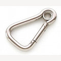 Stainless steel 120 mm pear-shaped carabiner with ring