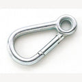 Galvanized carabiner hook 80mm with fixed eye