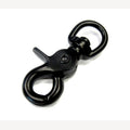 Musketonhaak zwart met klip 62 mm wervel 16 mm