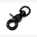 Musketonhaak zwart met klip 62 mm wervel 16 mm