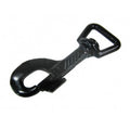 Musketonhaak zwart trapezium 60 mm wervel 19 mm