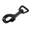 Musketonhaak zwart trapezium 60 mm wervel 25 mm