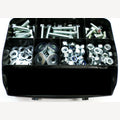 Schroeven, moeren, ringen M8 in assortimentsbox 150 stuks