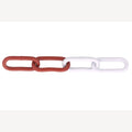 Signaalketting staal verzinkt 6 mm 10 meter rood wit gecoat