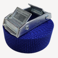 Spanband blauw 25 mm 20 meter met losse dubbele klemsluiting