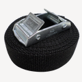 Spanband zwart 25 mm 2 meter met losse dubbele klemsluiting