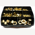 Zeskantmoeren messing DIN 934 M3 tot M10 226 stuks