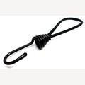 Spanrubber 5mm zwart met 1 grote metalen haak