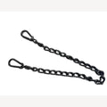 Zwarte RVS gourmetketting verlenging 50 cm met 2 rvs karabijnhaken