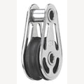 RVS Sprenger blok 6mm met glijlager, A2/kunststof met holle assen 5mm, 1 Stuk