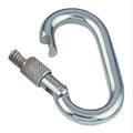 Karabijnhaak RVS ovaal met schroefsluiting 70 mm - 10 stuks