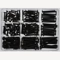 Assortment box metric hexagon screws, A4 DIN 933 M4-M6 150 pieces, black, 1 Piece