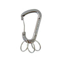 Aluminum carabiners with key rings, aluminum/steel 76x45mm silver, 10 pieces