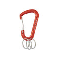 Aluminum carabiners with key rings, aluminum/steel 76x45mm orange, 10 pieces