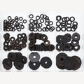 Assortiment boxringen I,  A4 4,3-6,4 mm, 200 stuks, zwart, 1 Stuk