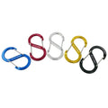 Aluminum S-hook with safety lock, Aluminum 60x30mm color mix, 10 Pieces