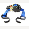 Automatische spanband blauw met 2 metalen haken 25 mm - 1,8 meter