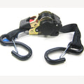Automatische spanband zwart met 2 metalen S-haken 25 mm - 1,8 meter
