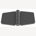 Hinge with lid, plastic 79x41mm black, 4 Pieces