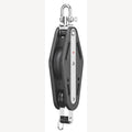 RVS Sprenger blok 12mm met kogellager, A2/kunststof 2 rollen, draaibare beugel, hondsvot, 1 Stuk