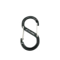 Aluminum S-hook with safety lock, aluminum 80x40mm black, 10 pieces