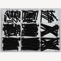 Assortimentsdoos verzonken schroeven TX RVS A4 zwart M4-M6 - 150 stuks