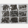Assortment box metric hexagon screws, A4 DIN 933 M4-M6 150 pcs, 1 Piece