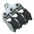Sprenger Micro XS block with ball bearings, A2/plastic rope max. 6 mm, with 3 pulleys, bracket, 1 Piece