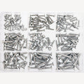Assortment box with Phillips countersunk head screws, A4 DIN 7982 3.5-5.5 mm 200 pieces, 1 Piece