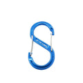 Aluminum S-hook with safety lock, aluminum 80x40mm blue, 10 pieces