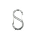 Aluminum S-hook with safety lock, aluminum 60x30mm silver, 10 pieces