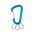 Karabijnhaak aluminium blauw met sleutelring 76 mm - 10 stuks