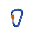 Karabijnhaak aluminium blauw met schroefsluiting 117 mm - 5 stuks