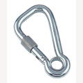 Karabijnhaak RVS asymmetrisch met schroefsluiting en vingerhoed 100 mm - 5 stuks