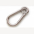 Karabijnhaak RVS met ring 70 mm