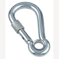 Karabijnhaak RVS met schroefsluiting en vingerhoed 160 mm - 5 stuks