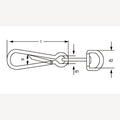 Simplexhaak verzinkt 90 mm met wervel