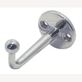 RVS Haak met ronde voetplaat, A2 65x35mm, 10 Stuk
