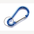Sleutelhanger aluminium blauw met ring 60 mm