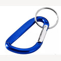 Sleutelhanger aluminium blauw met ring 60 x 30 mm