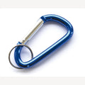 Sleutelhanger aluminium blauw met ring 80 mm