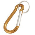 Sleutelhanger aluminium goud met ring 60 mm