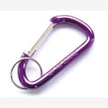 Sleutelhanger aluminium paars met ring 80 mm