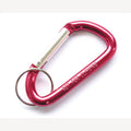 Sleutelhanger aluminium rood met ring 80 mm