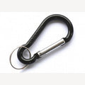 Sleutelhanger aluminium zwart met ring 60 mm